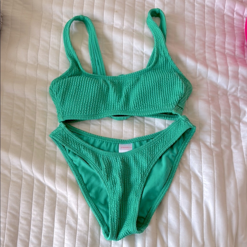 Green Target Bikini Set